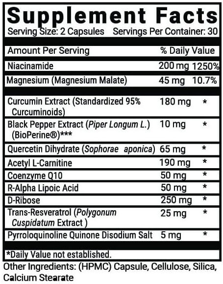 Advanced Mitochondrial Formula Supplement facts