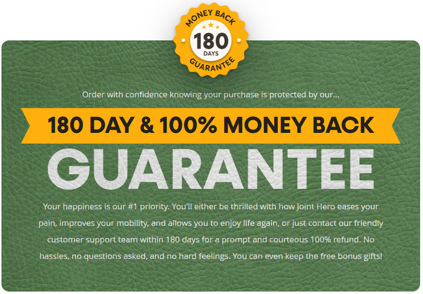 Joint Hero Money-Back-Guarantee