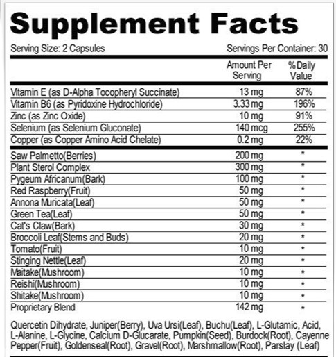 Prostate-911-supplement-fact
